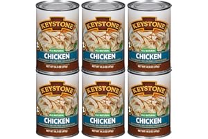 Keystone Meats All Natural Heat and Serve Canned Chicken 14.5 oz – Fully Cooked Canned Meat – 98% Fat Free – Shelf Stable with 5-Year Shelf Life – Premium Pantry Staple for Everyday Meals – Emergency Survival Canned Food – Ready to Eat – Gluten Free – Made in USA – Pack of 6