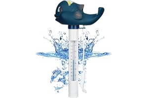 Geodurn Floating Pool Thermometer Easy Read - Large Size Shark Water Temperature Thermometer, Accessories for Outdoor & Indoor Swimming Pools, Spas, Hot Tubs, Fish Ponds