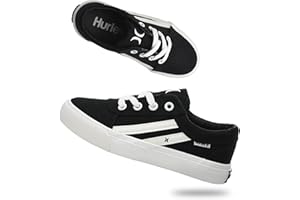 Hurley Boardy Kids Lace Up Canvas Sneakers – Low Cut Skateboarding Shoes for Kids, Sports Shoes for Boys and Girls