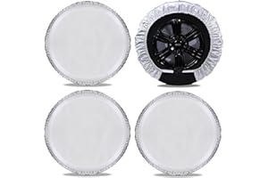 Moonet Tire Covers for RV Wheel (4 Pack Silver), 4 Layer Oxford Waterproof UV Sun Protectors for Motorhome Boat Trailer Camper Van SUV, D56cm x H28cm for Diameter 19"-21"