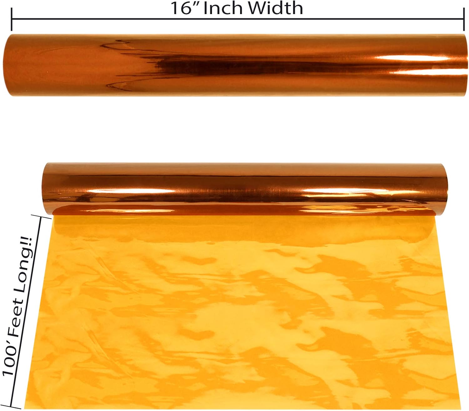 Cellophane Wrap Roll Gold | 100’ Ft Long X 16” in. Wide | 2.3 Mil Thick Transparent Gold | Gifts, Baskets, Treats Cellophane Wrapping Paper | Colorful Cello Décor, Gold Party Decorations |by Anapoliz: Health & Personal Care