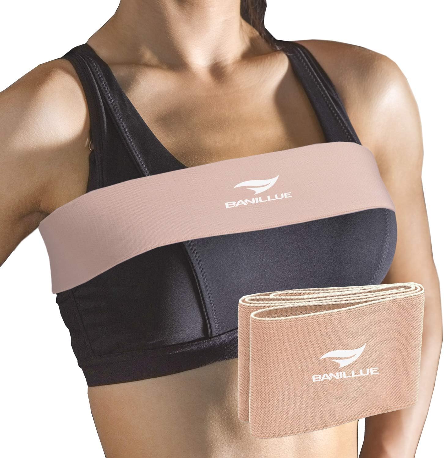 BANILLUE No-Bounce High-Impact Adjustable Breast Support Band-Extra Sports Bra Alternative,