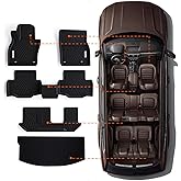 Tesson Floor Mats & Trunk Mat for Mazda CX-90&CX90 PHEV 2024-2026 8 Seat,All Weather Protection Accessories Custom Full Set Liners Include 1st & 2nd & 3rd Row Automotive Floor Mats TPE Car Liner Black