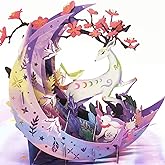 LINSINA Pop up Birthday Cards for Women Men Kids, Thank You Cards Greeting Cards,Anniversary Card, Birthday Day Gifts for Mom (purple)