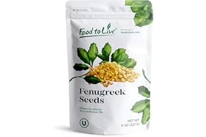Fenugreek Seeds, 8 Ounces – Whole, Raw, Sproutable, Vegan, Kosher, Bulk Methi, Good Source of Dietary Fiber, Protein, Iron, G