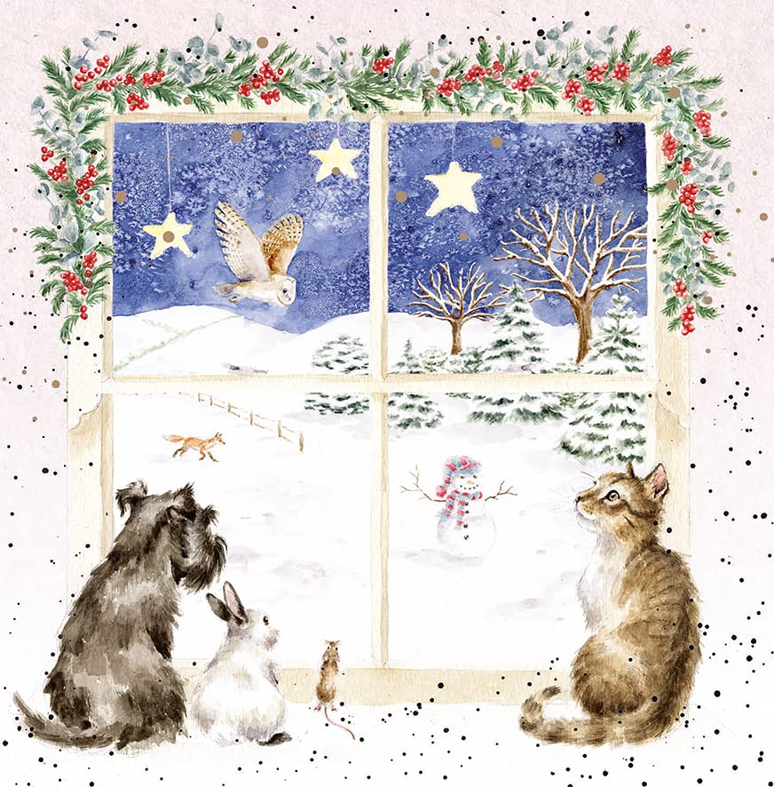 Wrendale Designs by Hannah Dale - Joy To The World - Christmas Card Box Set - Pack of 8