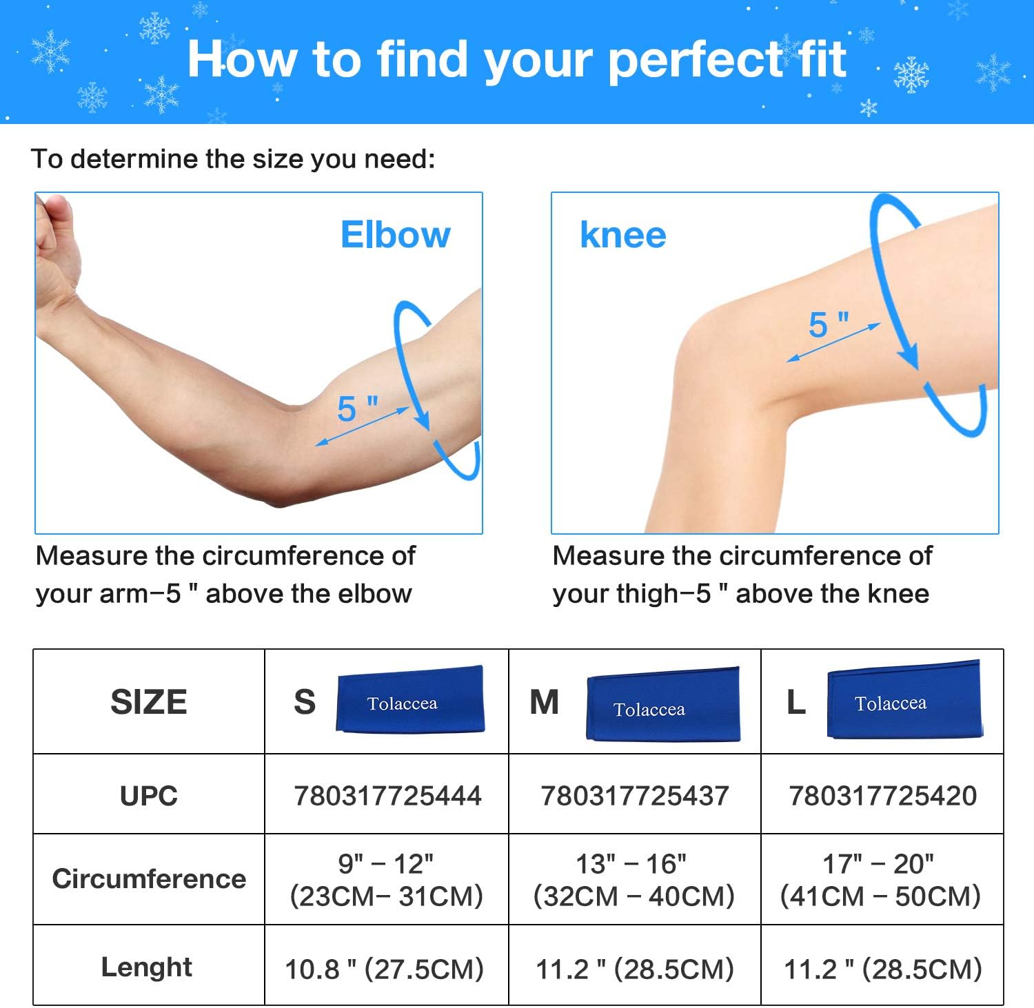 Tolaccea Hot & Cold Therapy Flexible Ice Packs Cold Therapy Compression Sleeve Reusable Gel Pack for Injury Cold Wrap for Knee Calf Ankle Elbow: Sports & Outdoors