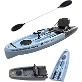 Reel Yaks Rambler Modular Fishing Kayak, 11ft, 308 lbs Capacity | Blue Gray, Paddle Fishing Kayaks for Adults &amp; Youth, Sit on Top, Lightweight, Fits in Trunks &amp; Closets, Gear Storage