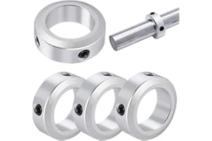 EMVANV 4pcs Screw Shaft Collar, 1” Bore Solid Steel Style Zinc Plated Set Screw Shaft Collars with Zinc Plated Coating, for Machinery and Industrial Use, Wheelbarrow,Rifle,Cart Cottar Pins(Silver)