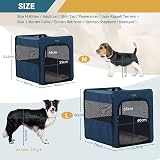 Petsfit Lightweight Foldable Dog Travel Crate Large Blue with Mat view 2