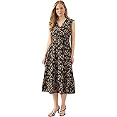 Kasper Women's Sleeveless Floral Eyelet Midi Dress