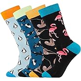 xiaomaizi Men's Funny and Colorful Patterned Dress Socks for Men Fun and Crazy Casual Crew Socks Size 7-13