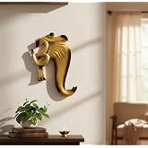 eSplanade Ganesha Ganesh Wall Door Hanging | OM Aum Wall Hanging | Decorative Accessories - Home Decor | Wood - 11.5" Inches - Golden