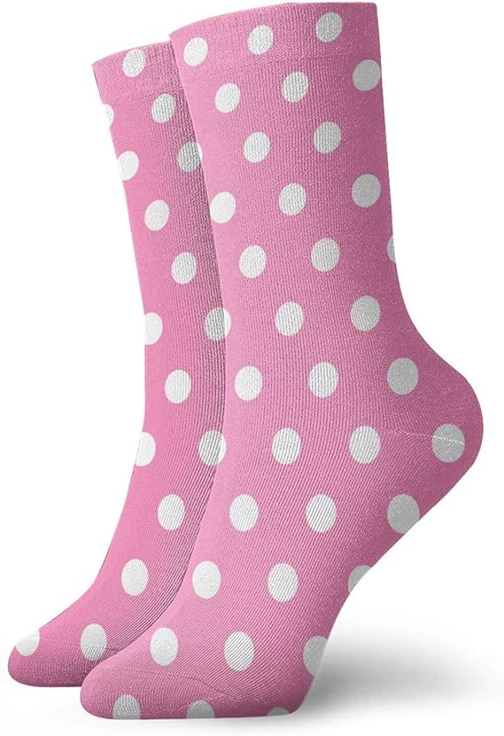 Pink Polka Dot Athletic Socks Breathable Outdoor Socks For Men Amazon