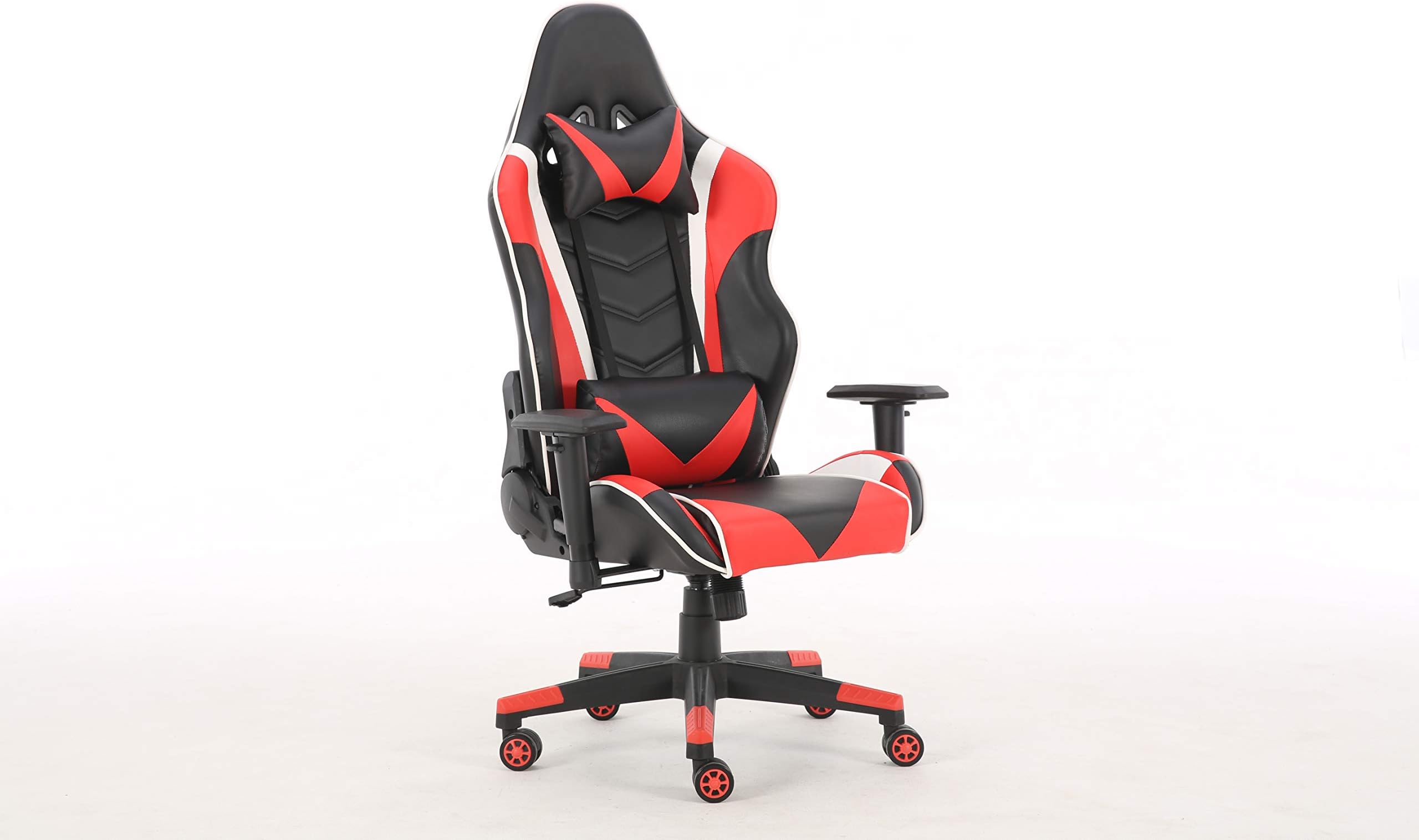 Gaming Chair Office Computer Racing Heavy Duty E-Sports Chair Ergonomic Backrest and Seat Height Adjustable Multi-Function Recliner Swivel Rocker with Headrest and Lumbar Support Pillow (Red)