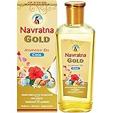 Navratna Gold Ayurvedic Hair Oil | with 24K Gold & 9 Ayurvedic Herbs | Lightweight, Non-Greasy & Fast-Absorbing | Relaxing Head Massage Oil | Deeply Nourishes Hair | 16.91 Fl Oz (500ml)