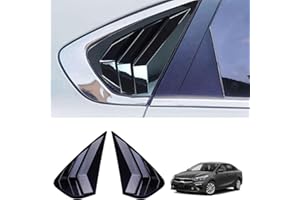 Xhfarce for Kia Forte 2019-2024 Sport Style Rear Side Window Louvers Air Vent Shades Panel Cover Car Exterior Decoration Accessories 2PCS for Kia Forte 2019 2020 2021 2022 2023 2024（Bright Black）