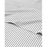 Striped Sheets - Black & White Striped Sheets - 1 Flat & 1 Fitted & 2 Pillowcases w/ Deep Pockets – Wrinkle & Fade Free - Soft, Breathable and Cooling – Luxury Pinstripe Bedding - King Size Bed Set