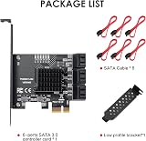 MZHOU PCIe SATA Expansion Card 6 Ports ASM1166 6Gbps Low Profile view 7
