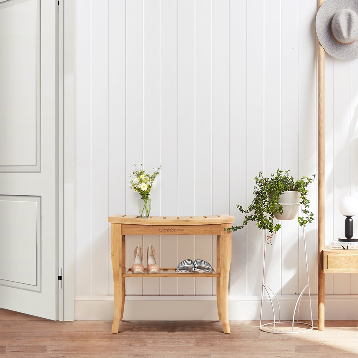 OasisSpace Bamboo Shower Bench, 19