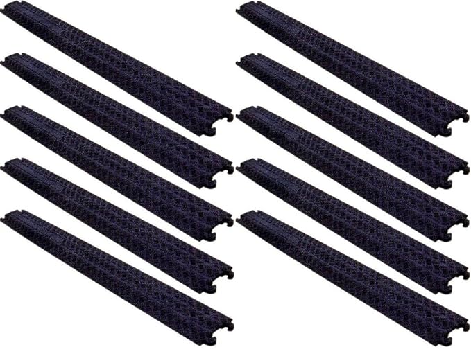 1 Kanal Kabelschutz Kabelbrücke 100 x 13 x 2 cm für Fußgänger / Radfahrer / Büro - in schwarz oder gelb - verschiedene Set-Gr