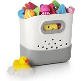 OXO Tot Stand Up Bath Toy Storage Organizer, Large, 7.1 L | Bathtub, Bathroom Storage, Baby Essentials, Toddler, Bathtime, Lid-Free Design, Dries Fast, Scoop Handles, Organizer