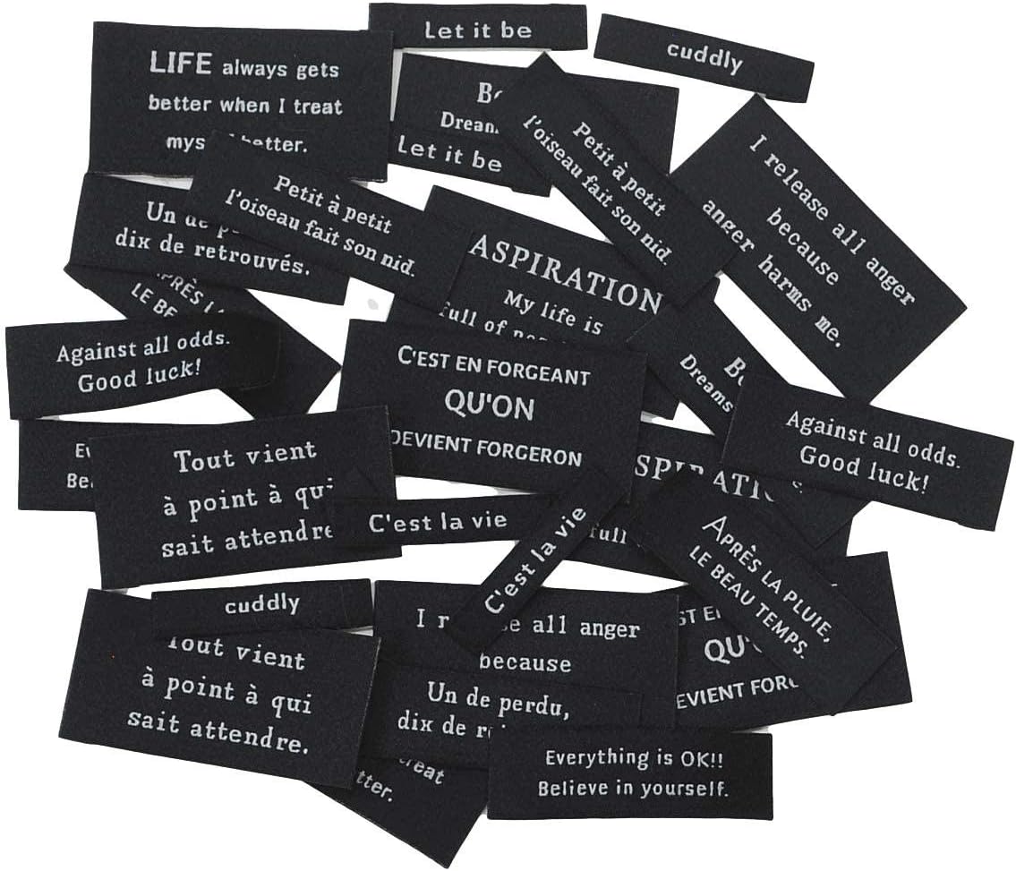 Amazon 手作り工房mymama 魔法の 刺繍タグ ハンドメイド用 手作り モノトーン タグ ラベル ブラック 6669 1 ワッペン アップリケ 通販