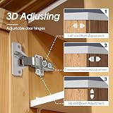 AOLISHENG 10 Pcs 35mm Soft Close Cabinet Hinges 100 Degree Full Overlay view 5