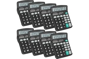 YESBES 8 Pack Calculator Bulk, 12 Digits Calculators Desktop with Large LCD Display and Sensitive Butto, Solar and Battery Dual Power, Desk Calculator for Office, School, Home