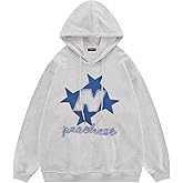 Vamtac Embroidered Star Graphic Hoodie Unisex Y2k Oversized Long Sleeve Pullover 2025 Trendy Tops