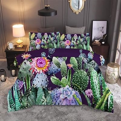 choicehot Cactus Duvet Cover Set 2 Pieces Green Martinique | Ubuy