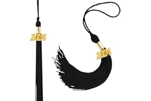 KQNBI 2024 Graduation Tassel, 2024 Tassel Graduation, 2 PCS Graduation Tassel 2024, 2024 Graduation Cap Tassel with 2024 Year Gold Charm for Graduation Hat Graduation Decoration Class of 2024, Black