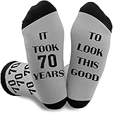 QONCV 70th Birthday Gifts for Men, 70 Year Old Birthday Gift Socks Christmas Fathers Day Valentines Gifts Present for Male Dad Father Grandpa Teacher Friend Brother