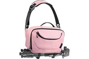 TAAOKA Camera Sling Bag,Waterproof Camera Case with Tripod Holder,DSLR/SLR/Mirrorless Camera Bags Crossbody for photographers-Pink