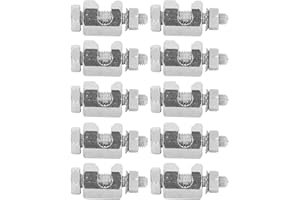 10PCS Solar Panel Photovoltaic Nut and Solar Ground Clip Cable Clamp for Bare Wire, Safe On Coupling Ground Lug Cable Clamp G