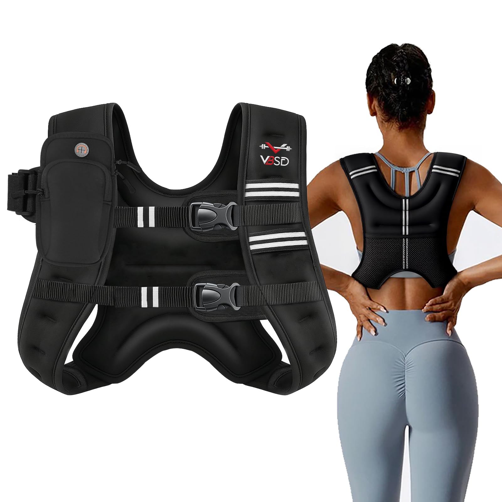 Photo 1 of VBSD Weighted Vest Woman 12LB Weight Vest for Women Men Body Weight Vests for Walking Strength Training Running Workout Jogging Fitness Black