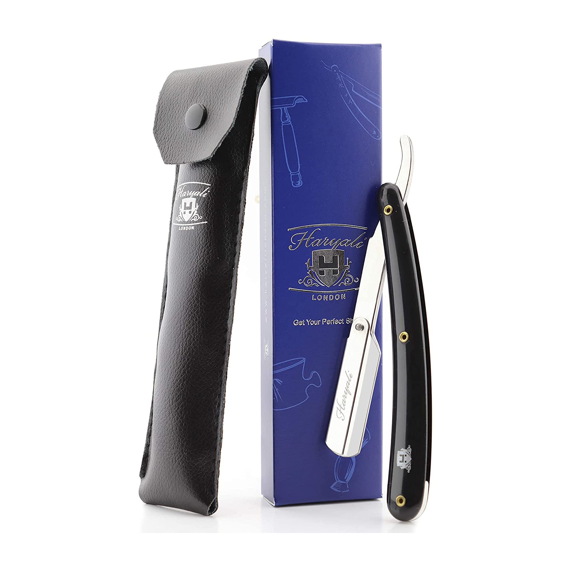 Men's Black Shaver/Barber Style Cut Throat Razor (Blades Not Inclued) With Leather Pouch.Perfect Razor For All Kind Of Deep Shave.