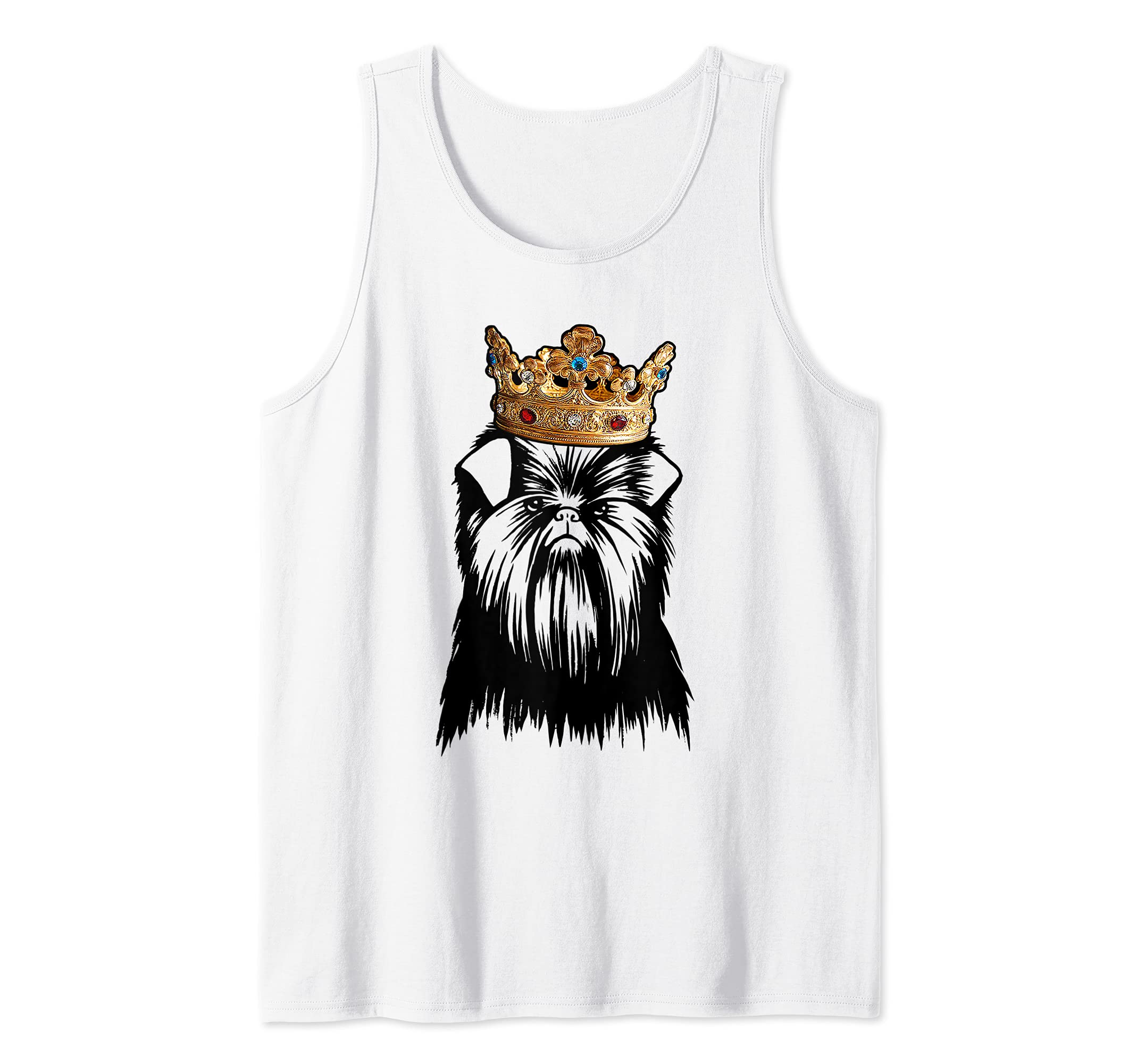 Affenpinscher Dog Wearing Crown Tank Top