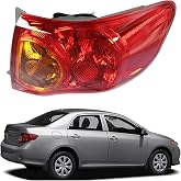 WFLNHB Right Tail Light Assembly Replacement for Toyota 8155002460 | Replacement for Corolla 2009 2010 TO2801175, Outer, Passenger Side, Rear Brake Lamp
