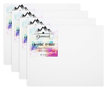 Dunnock Medium Grain Cotton Canvas Board, 10 x 12 inch, Set of 4