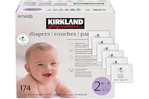 HAO Kirkland Signature Diapers Size 2 (12lbs - 18 lbs) 174 Count W/ Exclusive Health and Outdoors Wipes