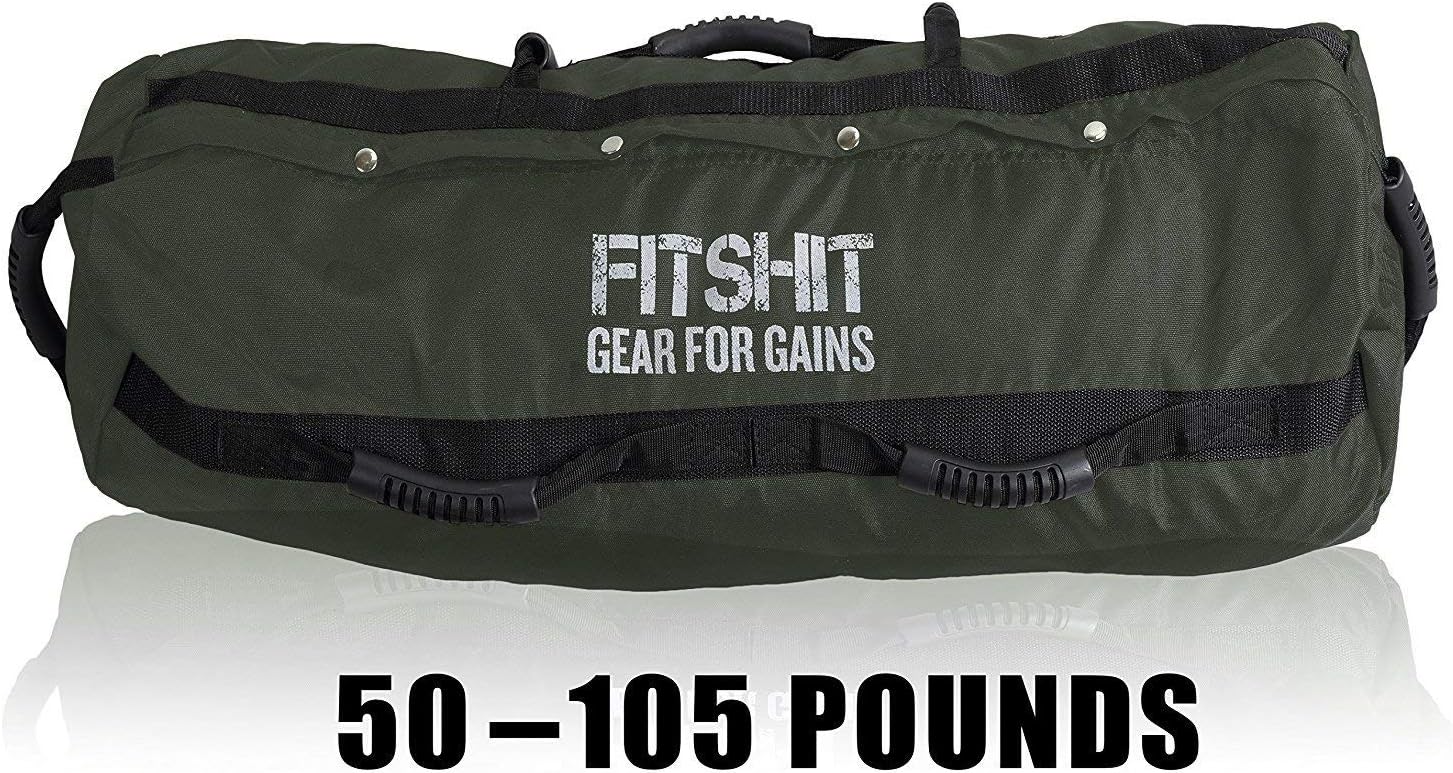 FITSHIT Sandbag for Training Workouts - Heavy Duty - Durable Functional Fitness Weighted Sandbags. Choose Green and Save $1!