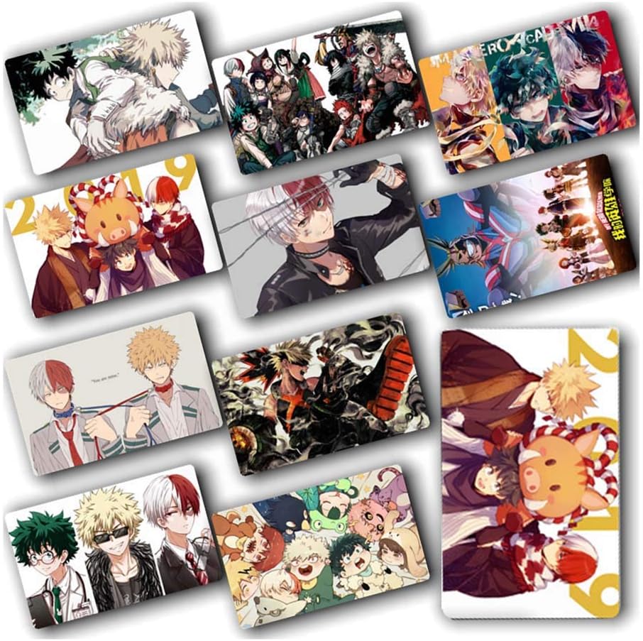Apehuyuan My Hero Academia Gift Set - 10 Pcs Crystal Cards Stickers, Anime Cartoon Laptop Stickers(H10)