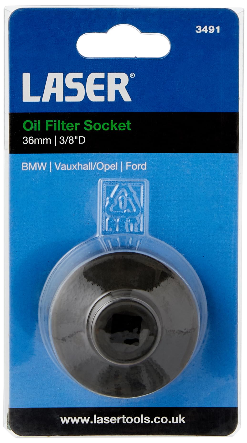 Laser 3491 Oil Filter Socket 3/8"D - 36mm