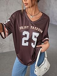 SOLY HUX Jersey Shirts for Women Oversized T-Shirt