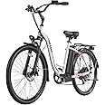 Gotrax EBE6 26" Electric Bike, Max Range 88KM(Pedal-assist1)& 25km/h Power by 500W, Large Smart LCD Display& Adjustable Seat,