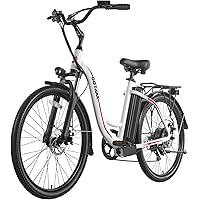 Gotrax EBE6 26" Electric Bike, Max Range 88KM(Pedal-assist1)& 25km/h Power by 500W, Large Smart LCD Display& Adjustable Seat,