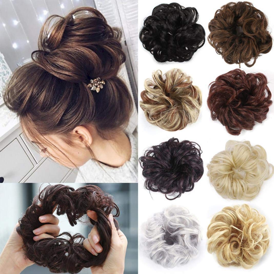 Amazon Com Synthetic Fiber Fake Hair Women Curly Chignon