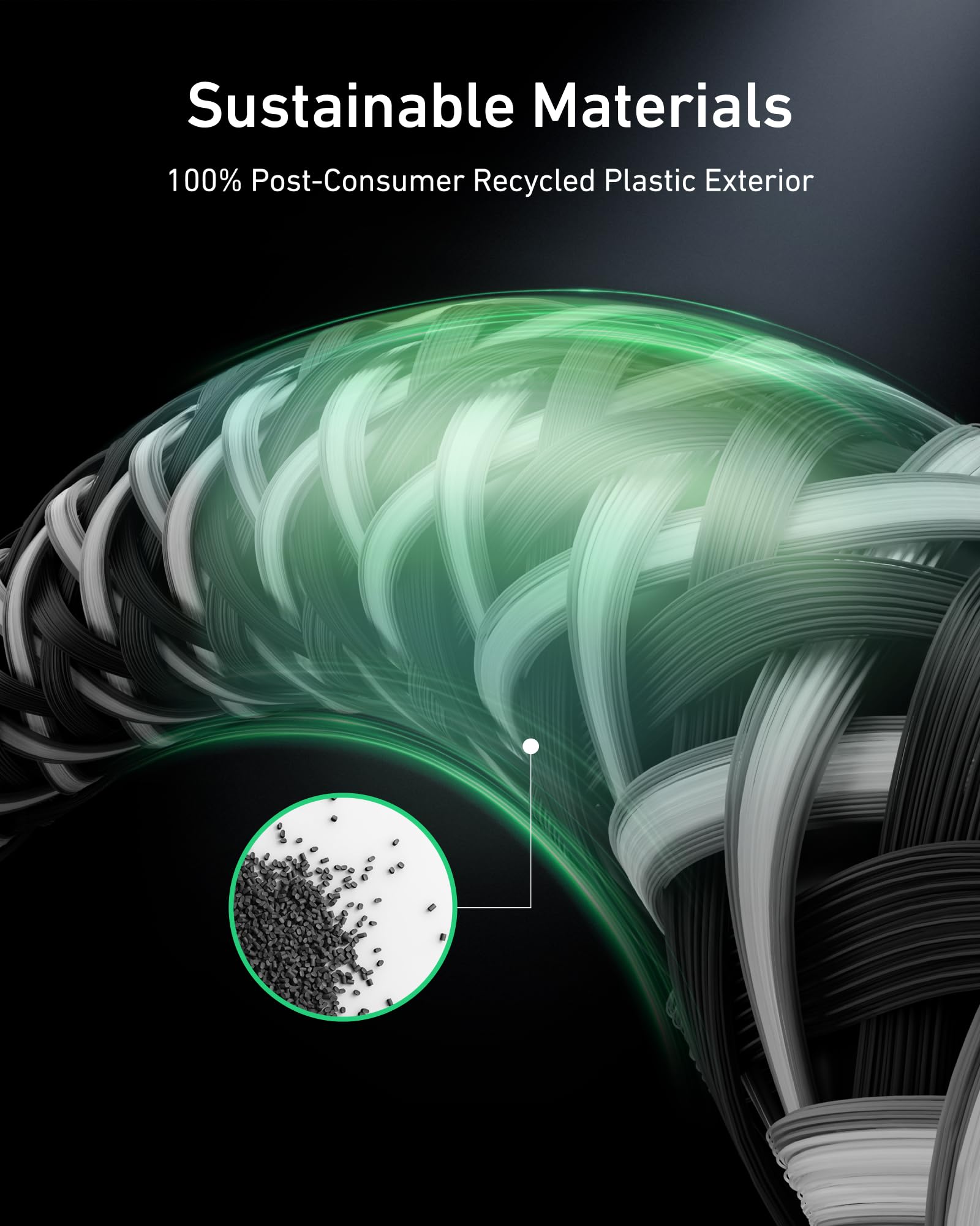 Anker Prime USB C to USB C Cable, 240W Fast Charging Cord, Upcycled-Braided Nylon with 100-Year Bend Durability for iPhone 17 Series, MacBook, Galaxy S24(6 FT)