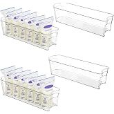 Vtopmart 4Pcs Clear Breastmilk Storage Bags Container in Freezer Fridge | BPA-free Plastic Storage Bins, For Breast Milk Baby Pouches Formula Bottles and Yogurts, In Freezer Fridge and Pantry